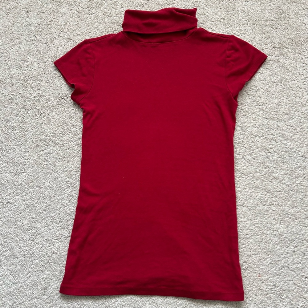 Red Turtleneck Short Sleeve